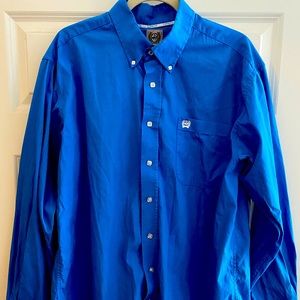 Blue Cinch Button Down Shirt Size M